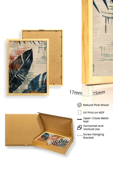 Wallity Huhu468 - Set de 3 Pinturas Decorativas en MDF de 35 x 50 cm